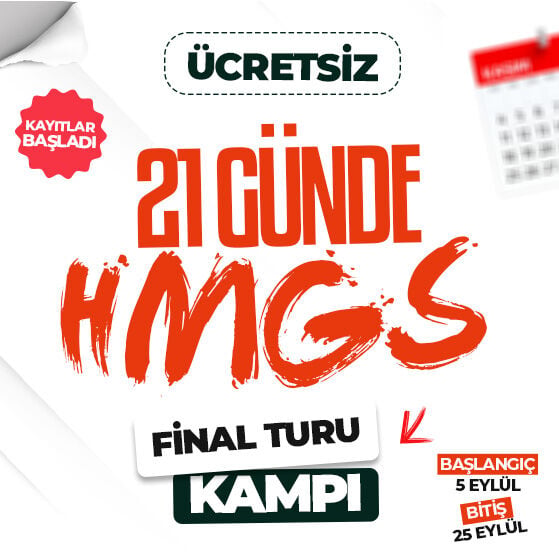 21 Günde Eylül HMGS Final Turu Kampı Ücretsiz Online Eğitim Paketi